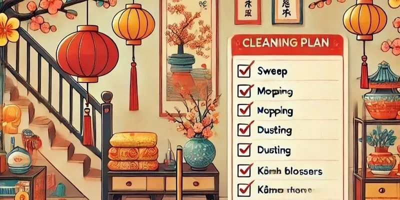 Lên kế hoạch dọn nhà và chia nhỏ khu vực cần dọn dẹp